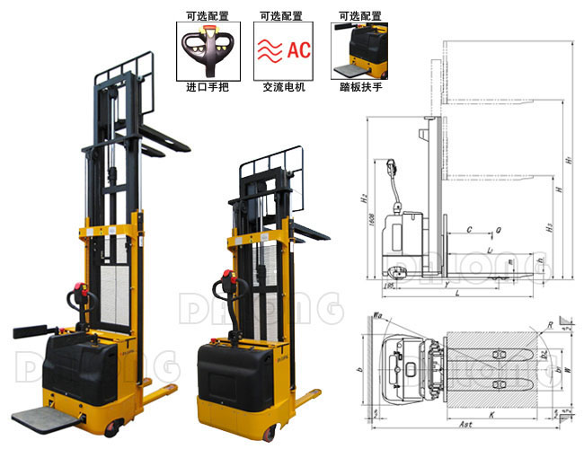 無(wú)錫大隆CDDA 三級(jí)門架全電動(dòng)堆垛車 