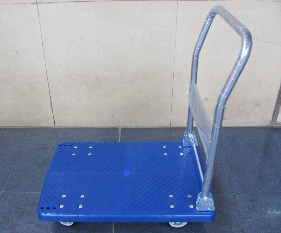 72*48cm  承重150kg 優(yōu)質藍色塑料平板手推車