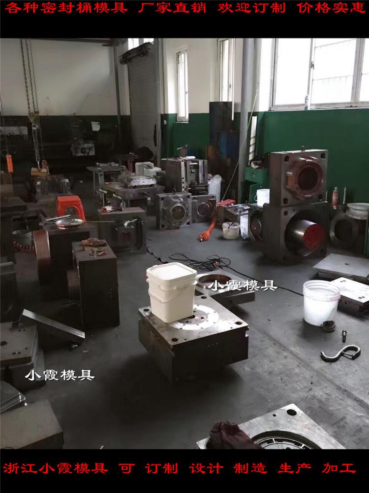 浙江塑料模具廠PP潤滑油桶塑料模具	真石漆桶模具設(shè)計